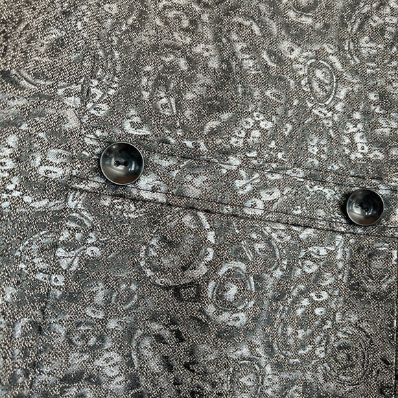 Conrad C Vintage Blazer Jacket • Gray Metallic Paisley • Size 20 • Ruffle Collar - Picture 5 of 7
